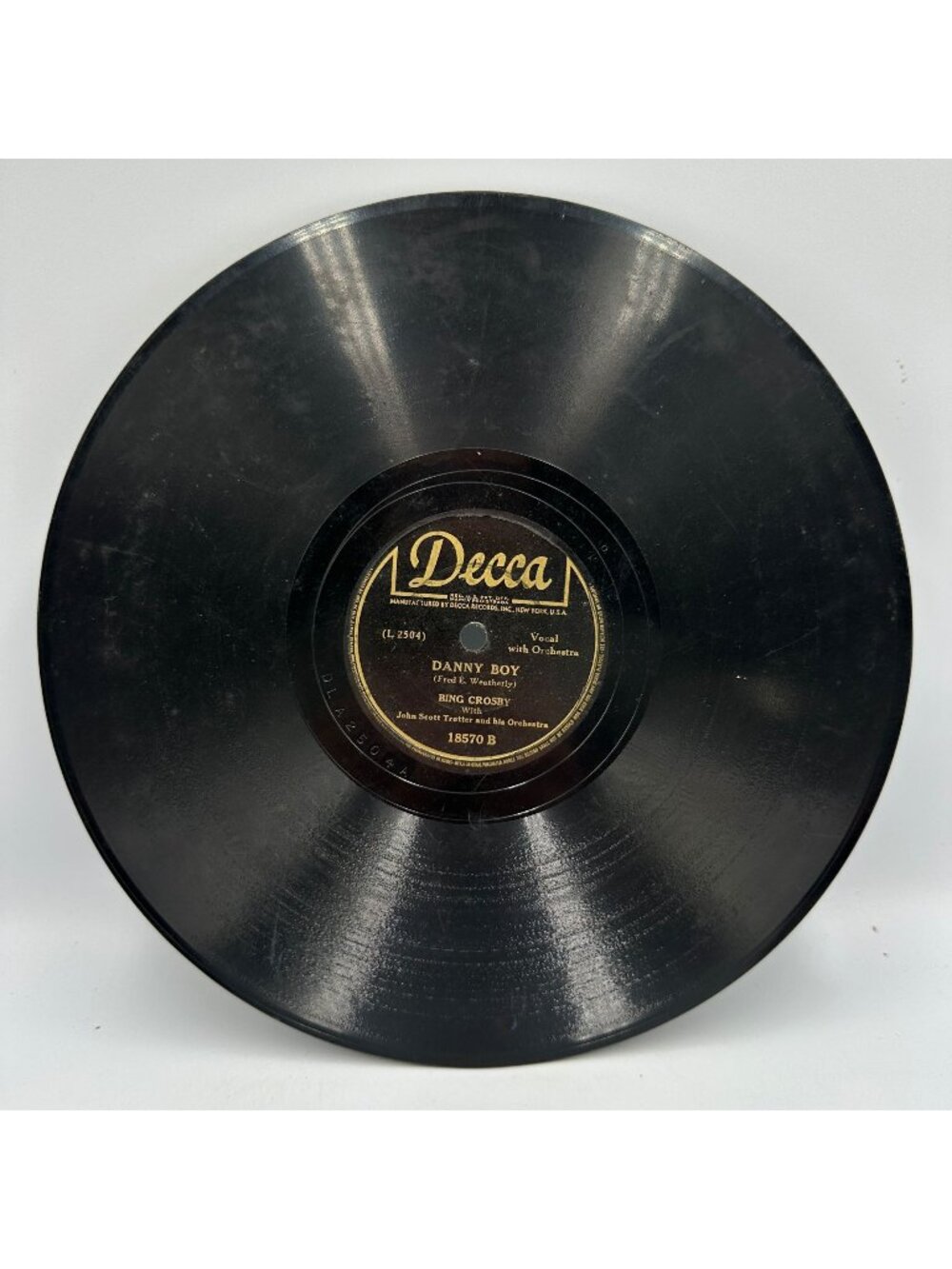 Bing Crosby Danny Boy/I’ll Be Home For Christmas 78 RPM Decca 18570 Vocal USA
